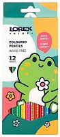 Карандаши пластик. 12цв. LOREX "Kids" LXKCPWF-12 трёхгр.,к/к