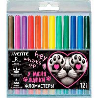 Фломастеры 12цв. deVENTE "У меня лапки" 5081629 вент.колп.,пластик.блист.