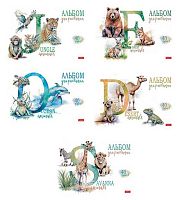 Альбом для рис.40л. ХАТ "Из жизни дикой природы" пластик.обл.,тисн.,на скобе,асс.