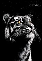 Тетрадь 96л. (клетка) А4 АППЛИКА спираль "Тигр  на чёрном" С0268-24 обл.мел.карт.