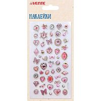Наклейки объёмные deVENTE "Pink Bliss" 8132562 стразы,9*17,5см