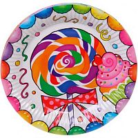 Тарелка бум. "Сладкий праздник" 18см (10шт) 130-711