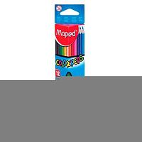 Карандаши 12цв. MAPED Color`Peps 183213 с точилкой,трёхгр.,ударопр.,из липы