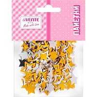 Пайетки декор. deVENTE "Звёзды" 8001502 золотые,серебряные,15гр.,пластик.пакет