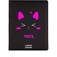 Дневник 1-11кл. deVENTE тв.обл. "Mrrr…" 2020641 чёрный,кож.зам.,поролон,бел.бум.,шелкогр.