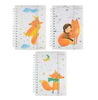 Записная книжка А6+  80л. BV спираль Cute Journal Mini "Волшебные лисы" 3-575/03 в точку,резин.,асс.