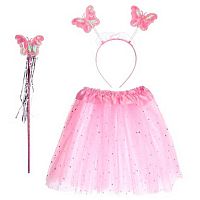 Набор карнавал. "Звёздное небо" 107-6220 розовый (юбка,ободок волшебная палочка)