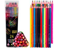 Карандаши 24цв. INTELLIGENT DO-43 трёхгр.,метал.пенал