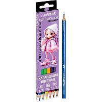 Карандаши  6цв. deVENTE "Amai Menoko" 5021618 шестигр.,2М,гриф.2,8мм,к/к
