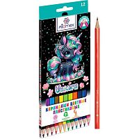 Карандаши пластик. 12цв. ATTOMEX "Unicorn" 5022631 шестигр.,М,гриф.2,65мм,к/к
