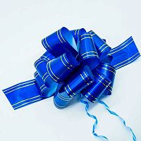 Бант-шар 5см Микрос ч15676 синий,золотая полоса