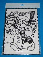 Игра-конструктор ХАТ А4 "Бархатная картинка-Снеговик" флокиров. контур 7377