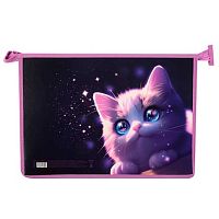 Папка д/тетрадей А4 КОКОС "Любимый котик" ПМ-А4-291/261760 пластик,/карт.,1отд.,на молн.