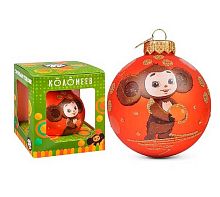 Шар КОЛОМЕЕВ "Чебурашка 3" КУ-80-234127 стекло, 8см,подар.уп.