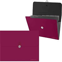 Папка  8отд. deVENTE "Esthetics" 3078526 А4 бургунди,фактура "soft-touch",700мкм,чёрн.разд.,резинка