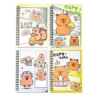 Блокнот 14,5*21см  80л. MAZARI спираль "Капибара" M-3220 клетка,фольгир.обл.,асс