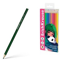 Карандаши пластик. 12цв. EK "Panda Hugs" 62935 трёхгр.,пэт-бокс