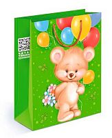 Пакет подар. (L) "Мишка с шариками" 15.11.01019  26*32,7*13,6см