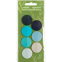 Набор самокл. этикеток-закладок deVENTE 28*28мм,7цв.*20л. "sigNATURE" 2011519 синие,п/прозр.,пл.