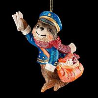 Подвесное украшение НГ EK Decor "Ленивец-почтальон" 50895 полирезина,10см