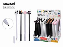 Ручка детск. шар. MAZARI "Коты-лапки" M-15553-70 синяя,0,7мм,цв.корп.,асс.