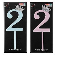 Топпер КОКОС "Цифра "2" Queen" 206882/2 пластик 6,5см асс.
