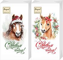 Салфетка бум. НГ Bouquet Original de Luxe Символ года 2026 25222 2-х сл.(20шт),33*33см