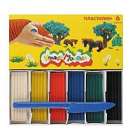 Пластилин  6цв., 90гр. Каляка-Маляка ПКМ06 со стеком