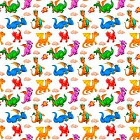 Бумага упак. 50*70см "Весёлые Дракончик" (1лист) 214-422