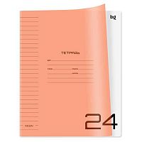 Тетрадь 24л. (линейка) BG пластик.обл. "Однотонный. Неон оранжевый" 06116