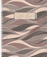 Тетрадь120л. (клетка) ХАТ спираль "Кофейный муар" 35490 перфор.,лам.soft-touch.4цв.разд.