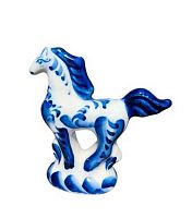 Фигурка ручная роспись Символ года 2026 Лошадка "Ветерок" БП-00003968 керамика,кобальт