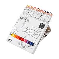 Карандаши 36цв. BV "Sketch&Art" 30-0153 трёхгр.,гриф.3мм,к/к