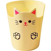 Подставка-стакан д/пиш. принадл. deVENTE "Kitty" 4104521 жёлтая,с принтом,10,5*7,8см