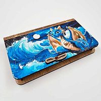 Шкатулка п/купюры дерев. "Дракон и волны" 20-460-101