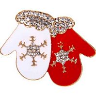 Брошь "Новогодняя Коллекция - Чудесные варежки" 545-236