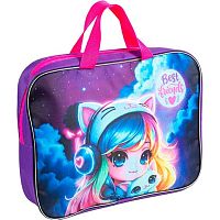 Сумка-планшет А4 ATTOMEX "Лучшие друзья" 8056674 текстиль,на молн.,с расшир.7см,с ручками