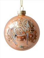 Игрушка ел. ФЕНИКС "Шар бежевый. Символ года 2026" 95616 стекл.,8*8*8см