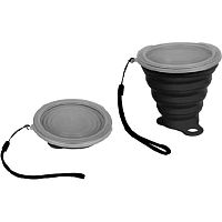 Стакан складной 270мл deVENTE "Ultra thin" 8090414 чёрный,силикон,d-10см,высота-8,5см,крышка