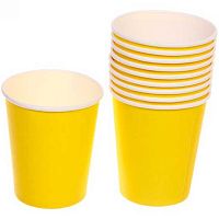 Стакан бум. "Жёлтый" 200мл (10шт) 863-168