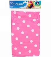 Скатерть "Горошек" 108*180см,ПВХ,розовая 384-452
