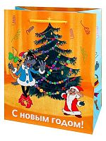 Пакет подар. Миленд НГ "Ну-Погоди! Заяц и волк у ёлочки" ППК-2919 глянц.лам.,18*23*10см
