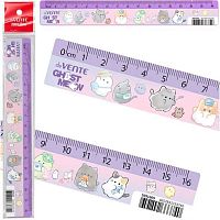 Линейка 16см deVENTE "Ghost Meow" 5091609 пластик.