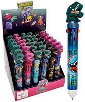 Ручка авт. шар.10-ти цв. INTELLIGENT "Дино" DP-246 корп.с рис.,фигурка на колп.,асс.