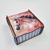 Шкатулка квадрат дерев. Символ Года 2026 20-461-202 №202