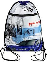 Сумка д/обуви Проф-Пресс 36*48см "Синяя тачка" МО-4041 с карманом,1отд.