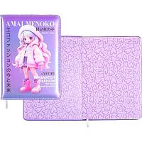 Записная книжка B6  80л. deVENTE "Amai Menoko" 2252606 кож.зам.,поролон,бел.бум.,клетка