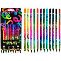 Карандаши пластик. 12цв. deVENTE "Spotify" 5022551 кругл.,2М,к/к