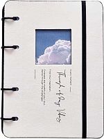 Тетрадь на кольцах 120л. (клетка) Infolio Study "Sky. Белая" N5215 кож.зам.,резинка