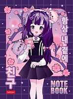 Записная книжка А6  48л. ХАТ "Неко-Тян_аниме" 29657 глянц.лам.,клетка